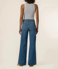 KUT Maya High Rise Wide Leg Wide Hem - Journey-Hand In Pocket