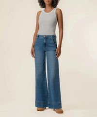 KUT Maya High Rise Wide Leg Wide Hem - Journey-Hand In Pocket