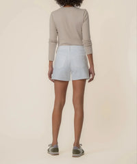 Kut Jane High Rise Shorts - Optic White-Hand In Pocket