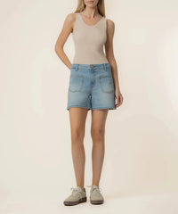 KUT Jane High Rise Long Short - Restore-Hand In Pocket