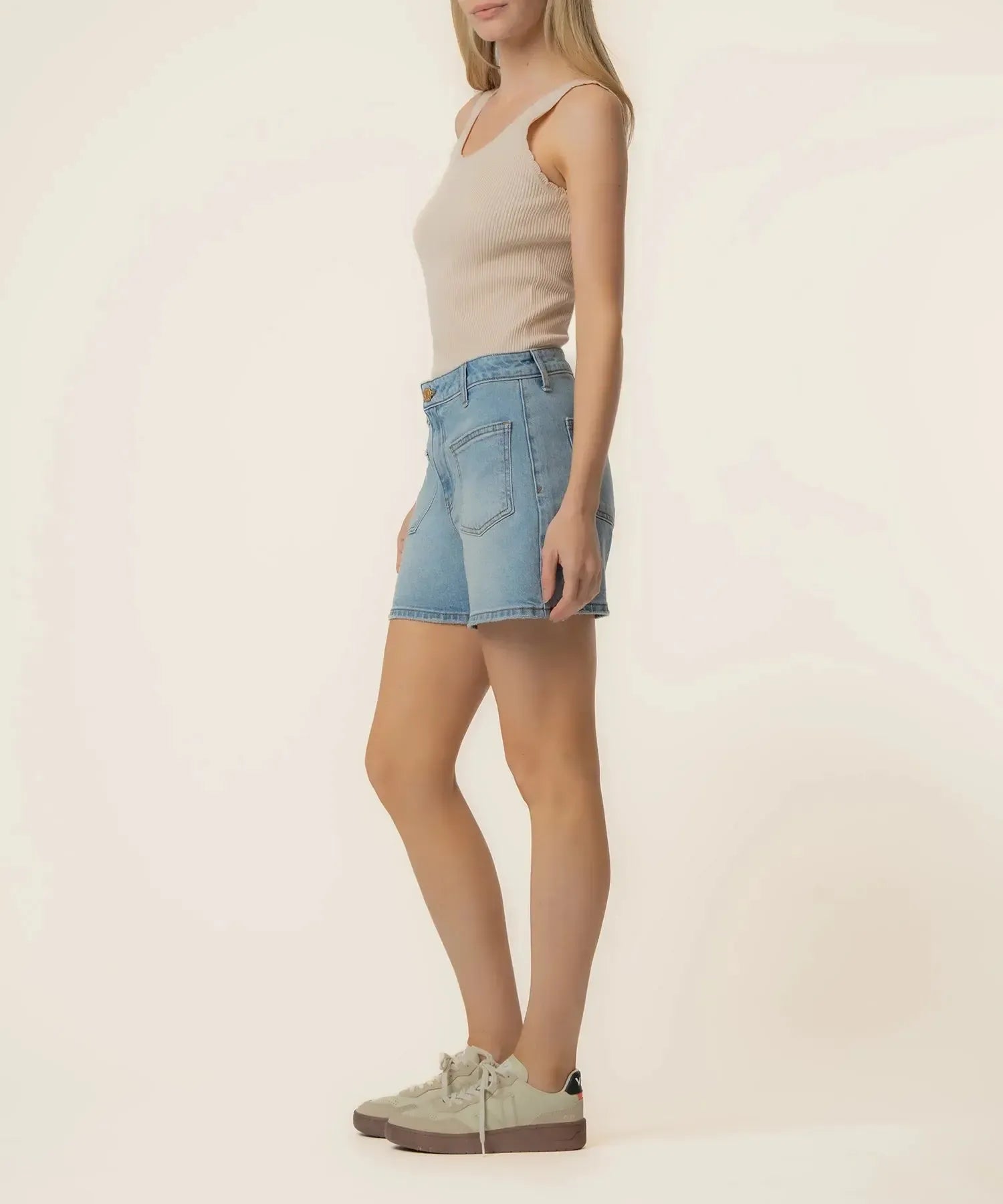 KUT Jane High Rise Long Short - Restore-Hand In Pocket