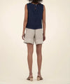 KUT Joanne Sleeveless Crop Top- Ink Blue-Hand In Pocket
