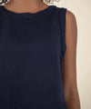 KUT Joanne Sleeveless Crop Top- Ink Blue-Hand In Pocket