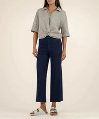KUT Rebel Knot Front Shirt - Wheat-Hand In Pocket