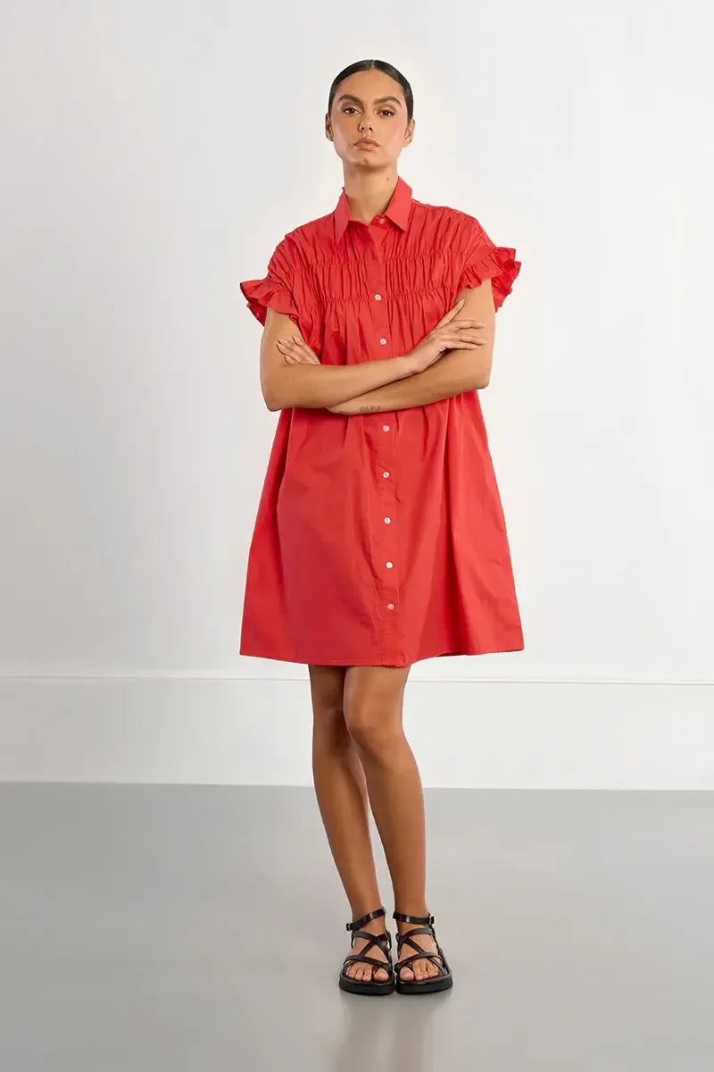 Molly Bracken T-Shirt Dress - Red-Hand In Pocket