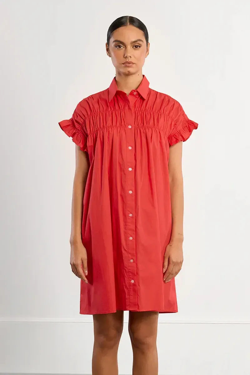 Molly Bracken T-Shirt Dress - Red-Hand In Pocket