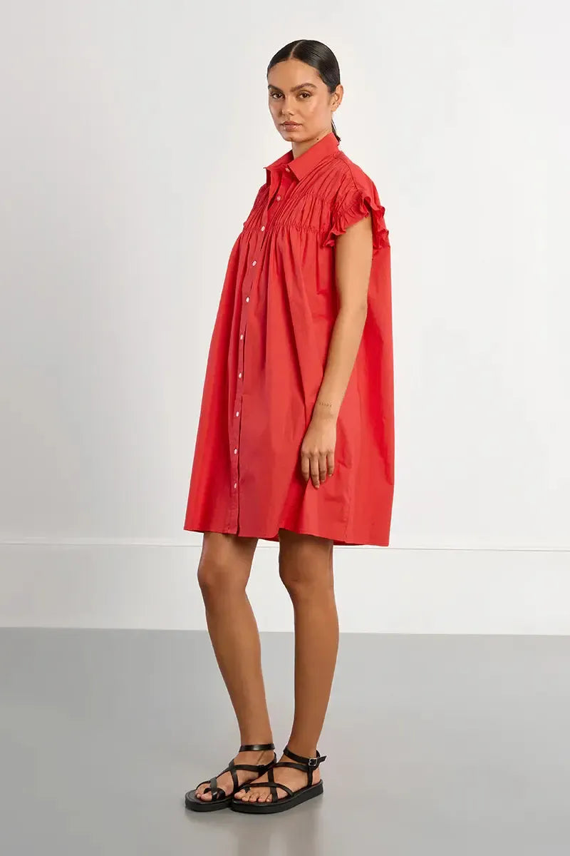 Molly Bracken T-Shirt Dress - Red-Hand In Pocket
