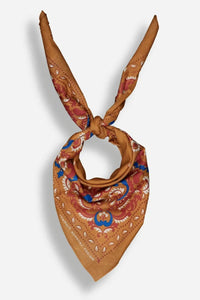 Delphine Flower Scarf Bandana - Camel-Hand In Pocket