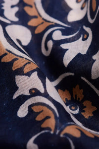 Delphine Flower Scarf Bandana - Navy-Hand In Pocket