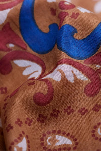 Delphine Flower Scarf Bandana - Camel-Hand In Pocket