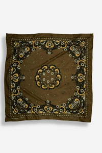 Delphine Flower Scarf Bandana - Army-Hand In Pocket