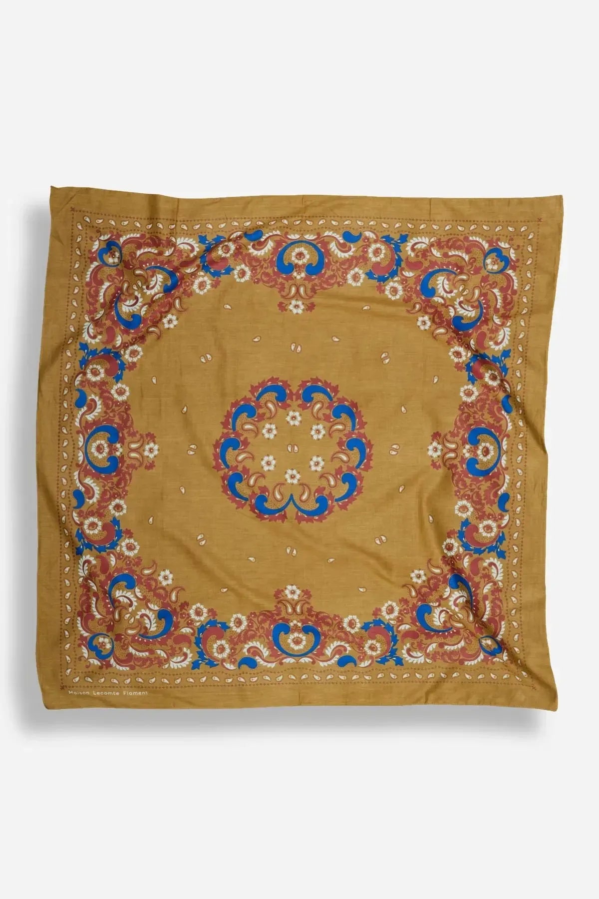 Delphine Flower Scarf Bandana - Camel-Hand In Pocket