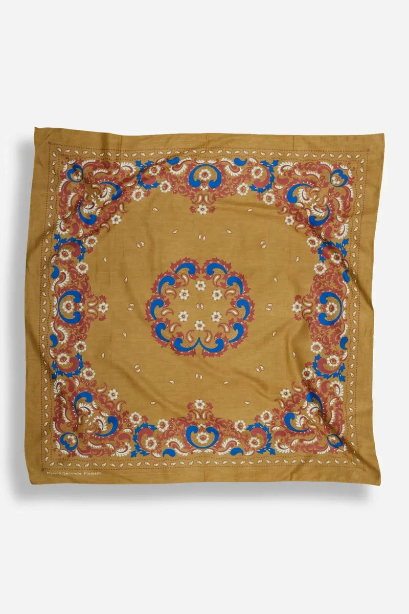 Delphine Flower Scarf Bandana - Camel-Hand In Pocket