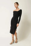 Line + Dot Sylvie Midi Dress- Black