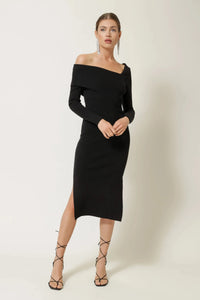Line + Dot Sylvie Midi Dress- Black