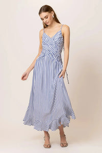 Line + Dot Noah Maxi Dress - Blue/White-Hand In Pocket