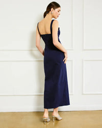 Line + Dot Perla Maxi Dress- Navy-Hand In Pocket