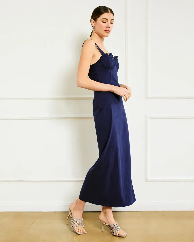 Line + Dot Perla Maxi Dress- Navy-Hand In Pocket