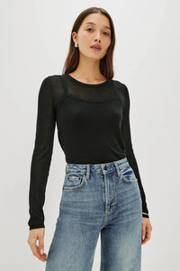 Rails Lovisa Long Sleeve Top-Black-Hand In Pocket