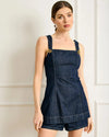 Line + Dot Caryl Romper- indigo-Hand In Pocket