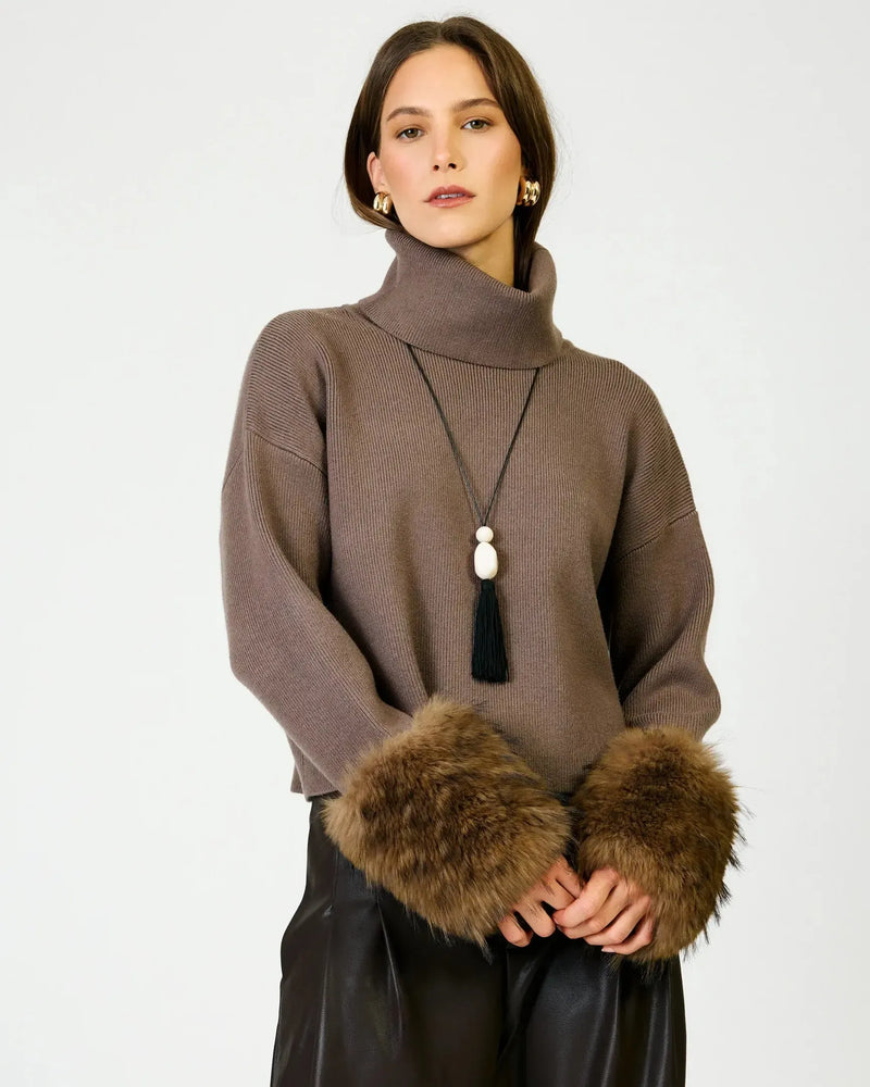 Line + Dot Hadley Sweater - Mocha-Hand In Pocket