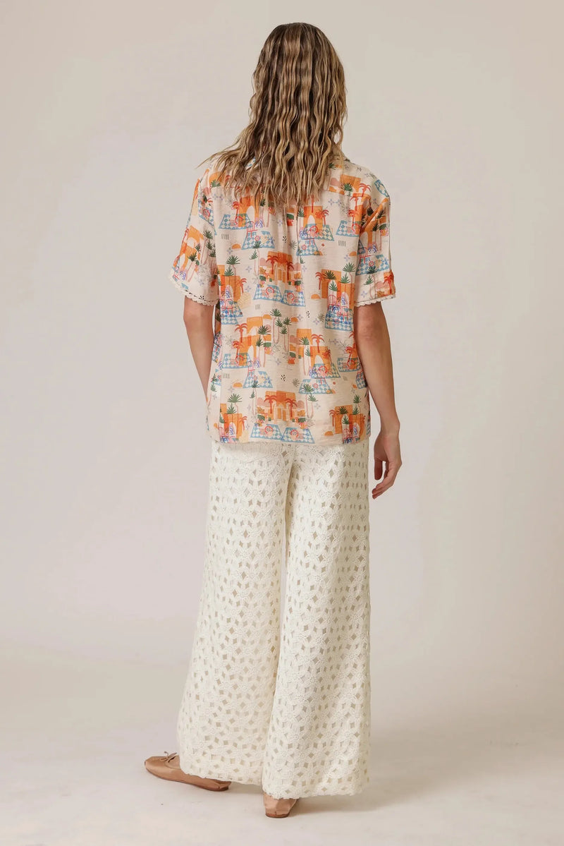 Line and Dot Payton Travel Print Shirt-Hand In Pocket