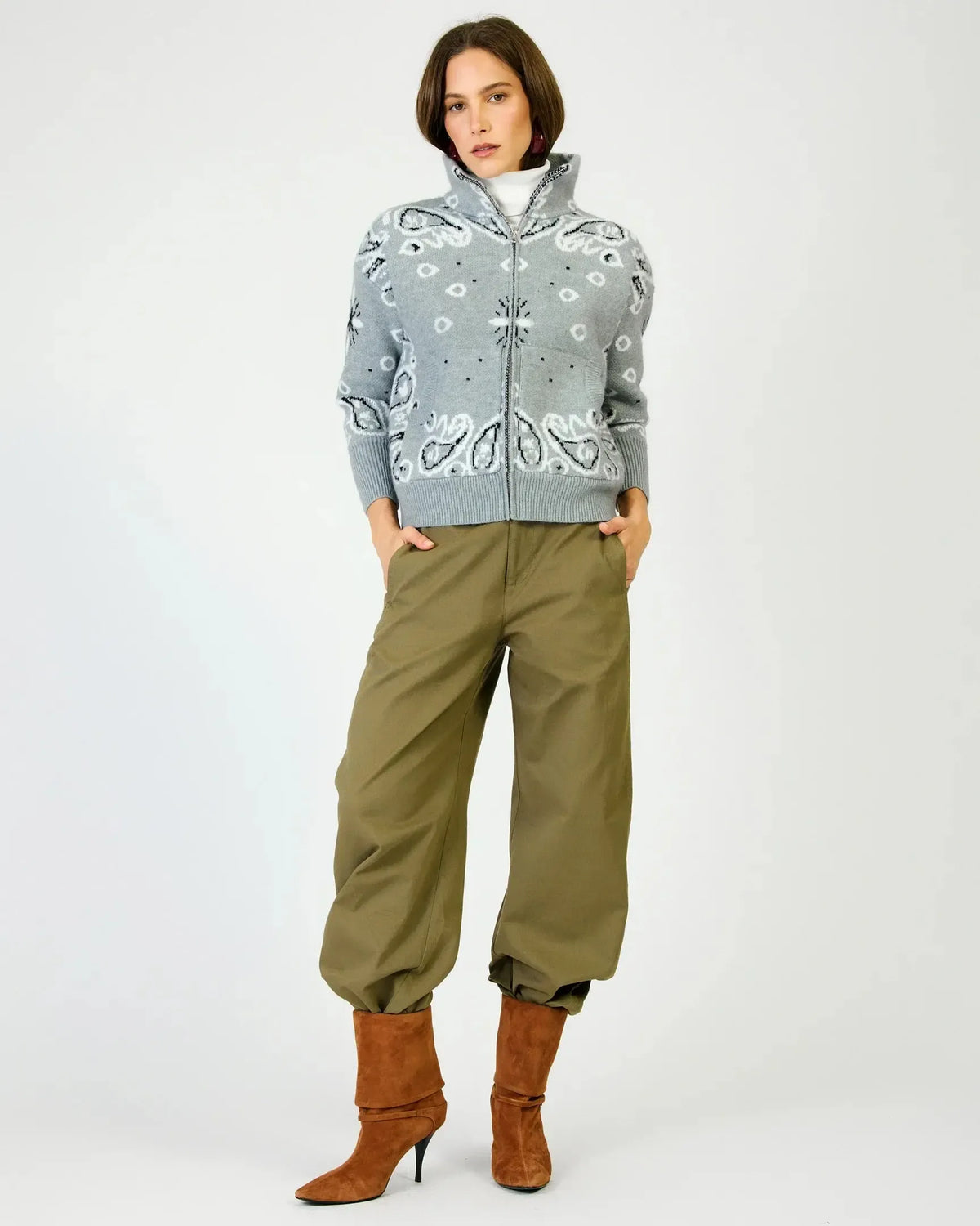 Line + Dot Rio Sweater - Grey-Hand In Pocket