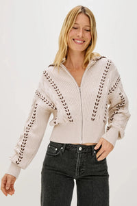 Rails Lune Zip Up- Oatmeal-Hand In Pocket