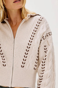 Rails Lune Zip Up- Oatmeal-Hand In Pocket