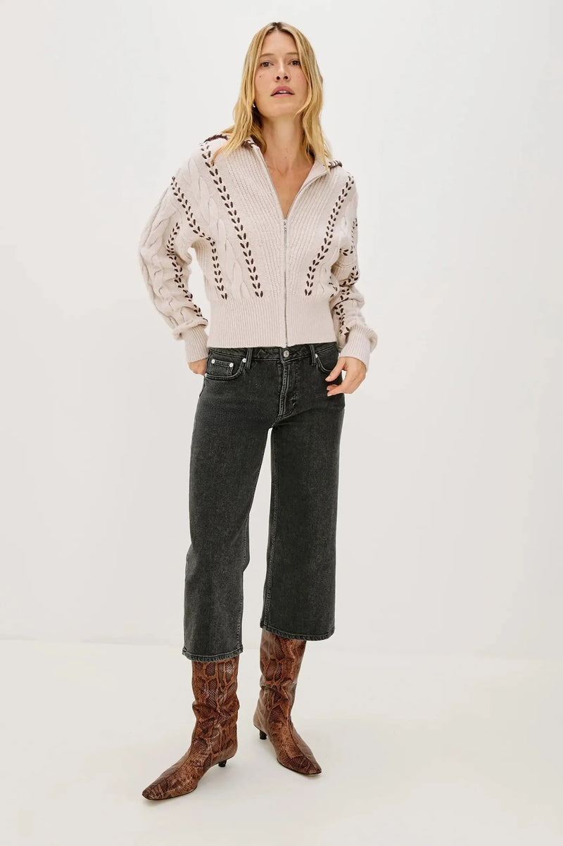 Rails Lune Zip Up- Oatmeal-Hand In Pocket