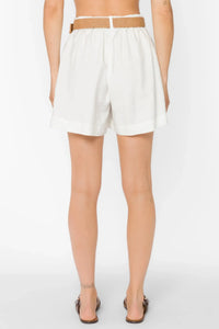 Velvet Heart Lynette Shorts - Optic White-Hand In Pocket