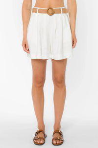 Velvet Heart Lynette Shorts - Optic White-Hand In Pocket