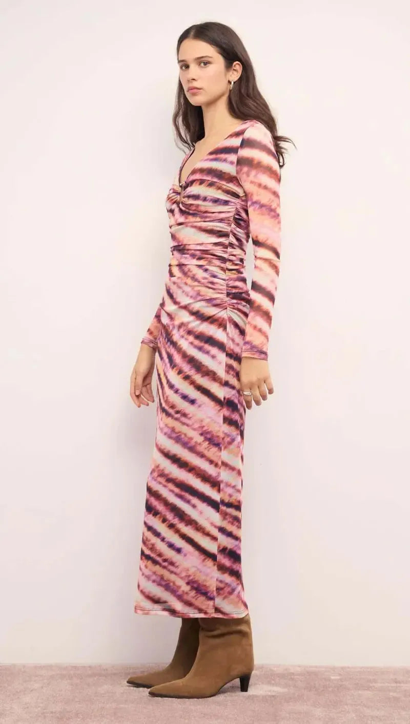 mink pink pink dress MINKPINK Petal Bias Midi Dress In Pink Floral Print
