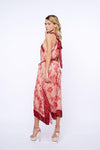 Ciebon Betty Scarf Print Halter Dress - Red-Hand In Pocket