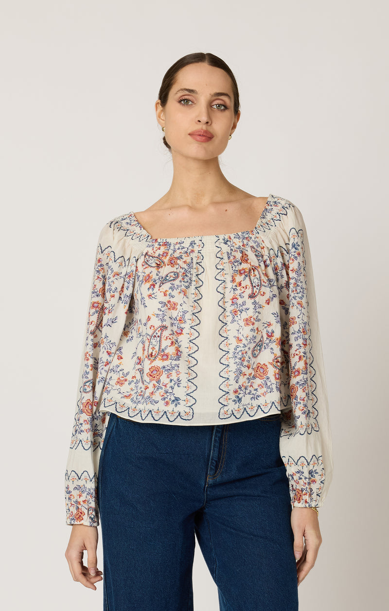 Cleobella Lucille Blouse - La Ramos Print-Hand In Pocket