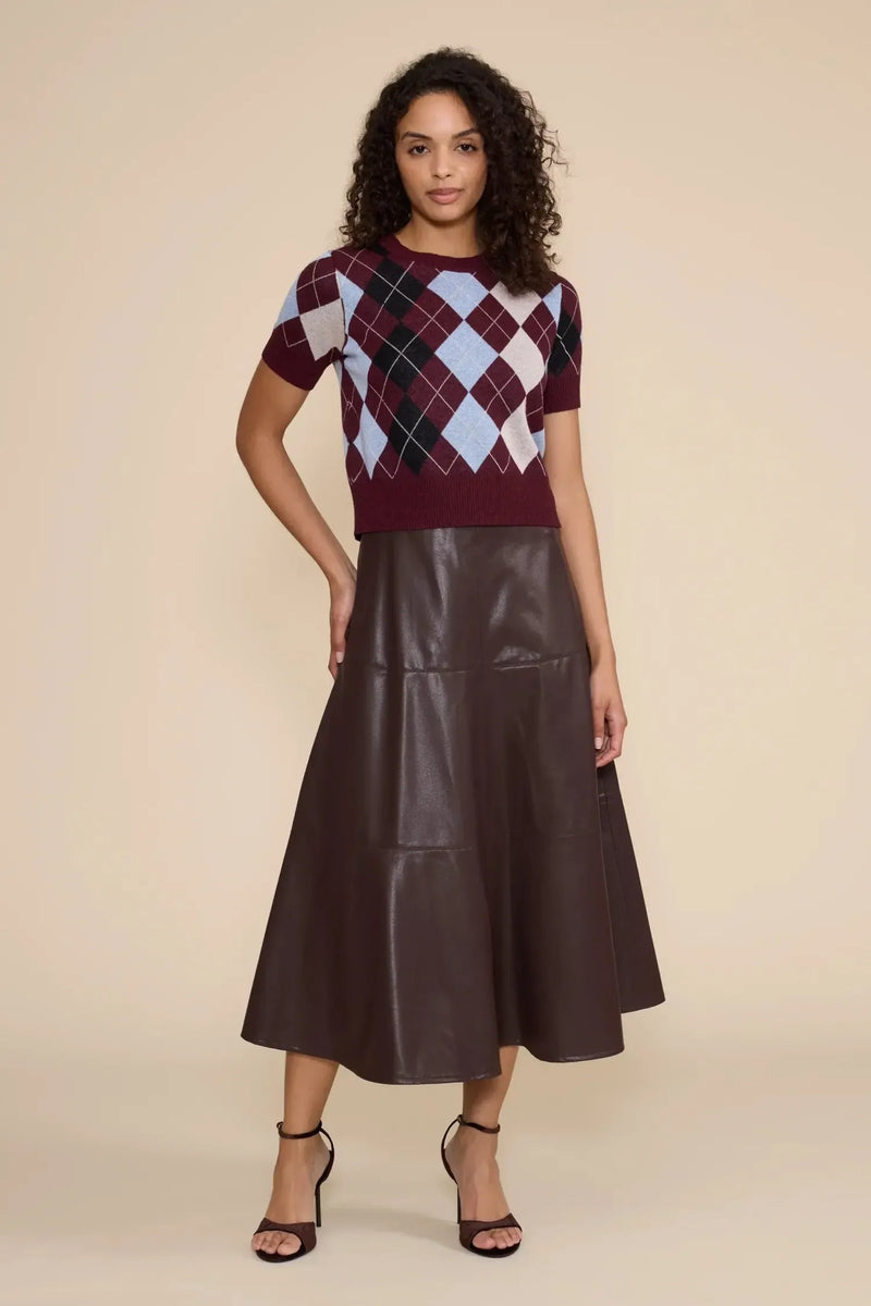 Lucy Paris Vi MIDI Skirt - Brown-Hand In Pocket