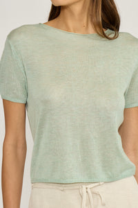 Lucy Paris Macie Neck Top - Sage-Hand In Pocket