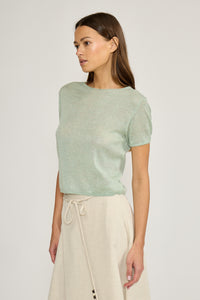 Lucy Paris Macie Neck Top - Sage-Hand In Pocket
