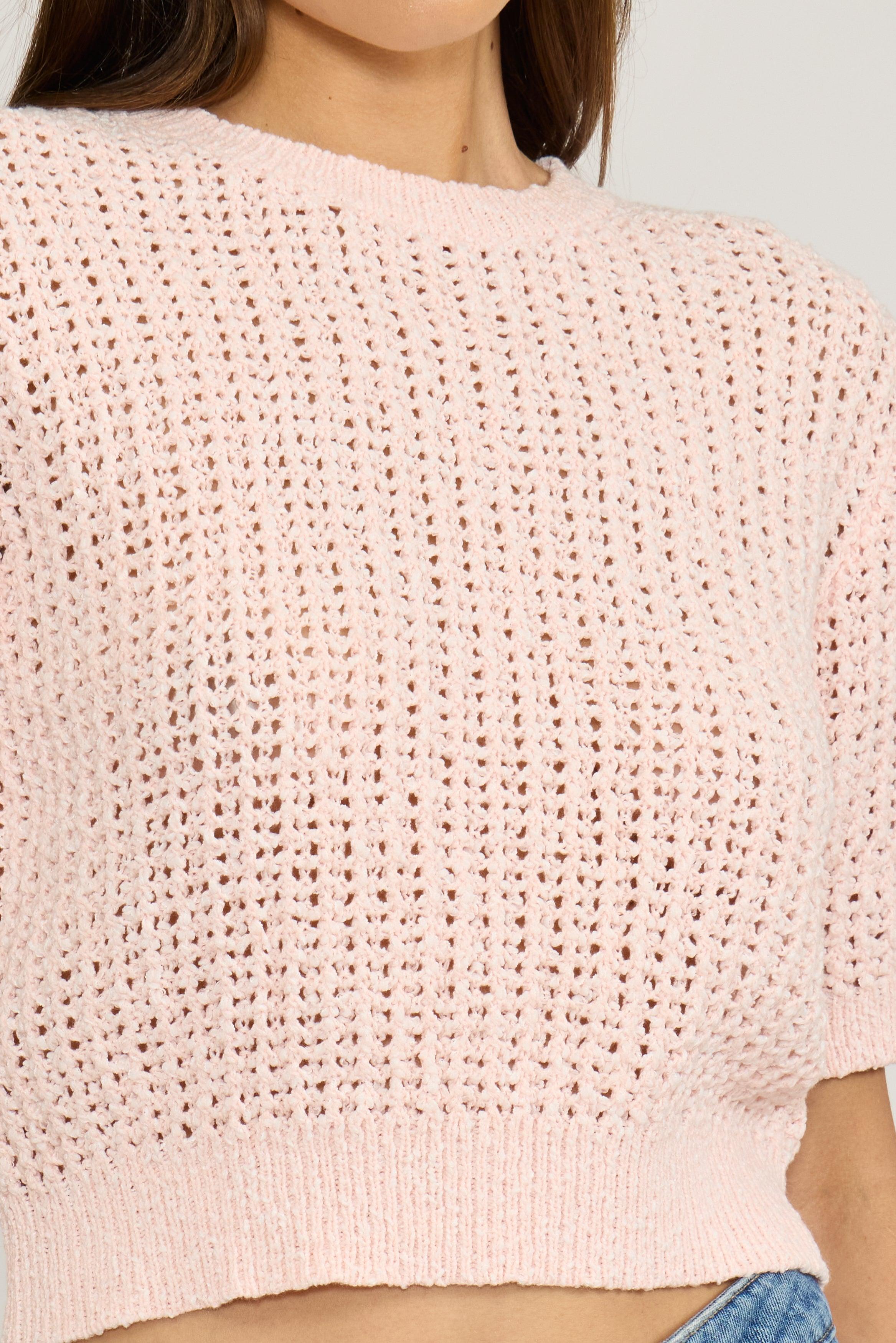 Lucy Paris Lou Knit Top - Light Pink-Hand In Pocket
