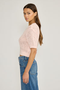 Lucy Paris Lou Knit Top - Light Pink-Hand In Pocket