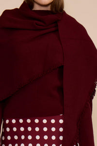Lucy Paris Murphy Scarf Sweater - Burgundy-Hand In Pocket