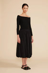 Lucy Paris Bubble Midi Skirt- Black-Hand In Pocket