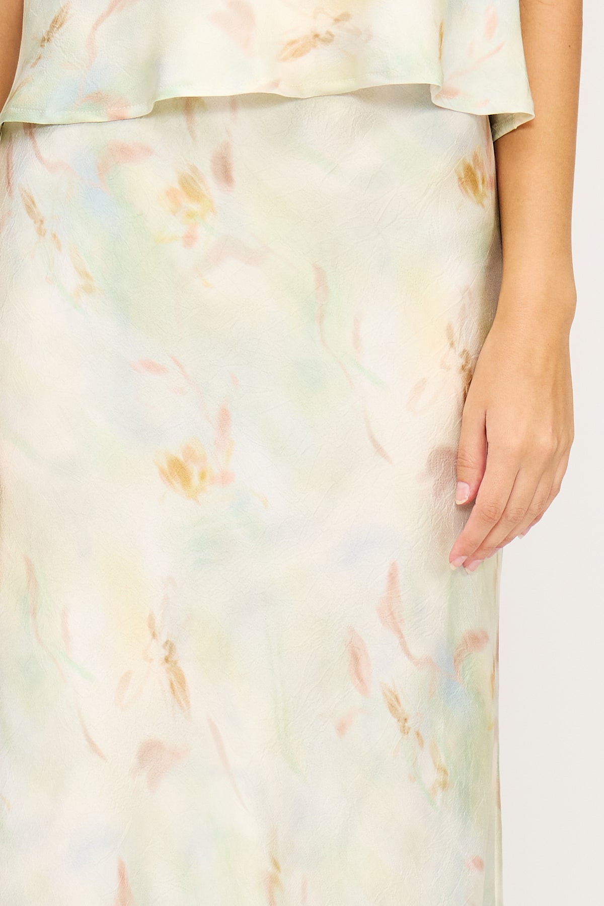 Lucy Paris Barbara Satin Skirt - Mint-Hand In Pocket