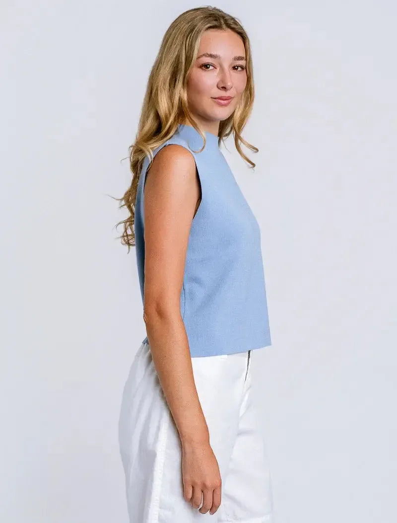 Kerisma Betty Top - Coastal Blue-Hand In Pocket