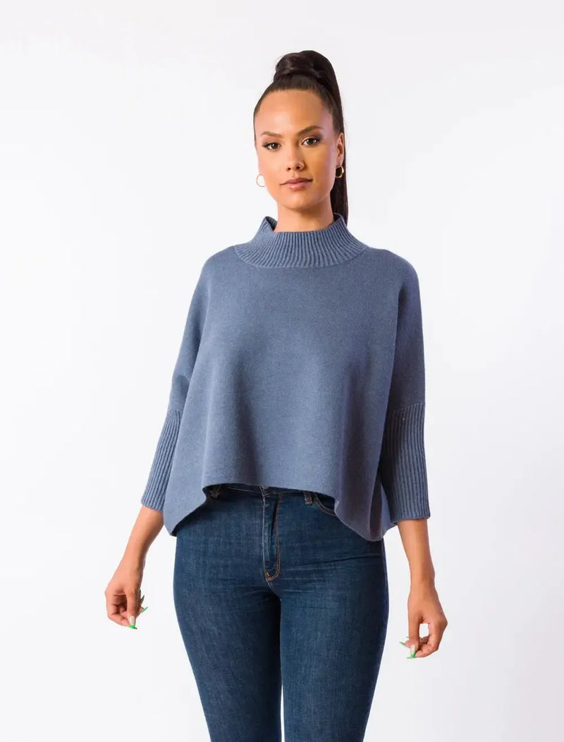 Kerisma Aja Sweater - Stormy Blue-Hand In Pocket
