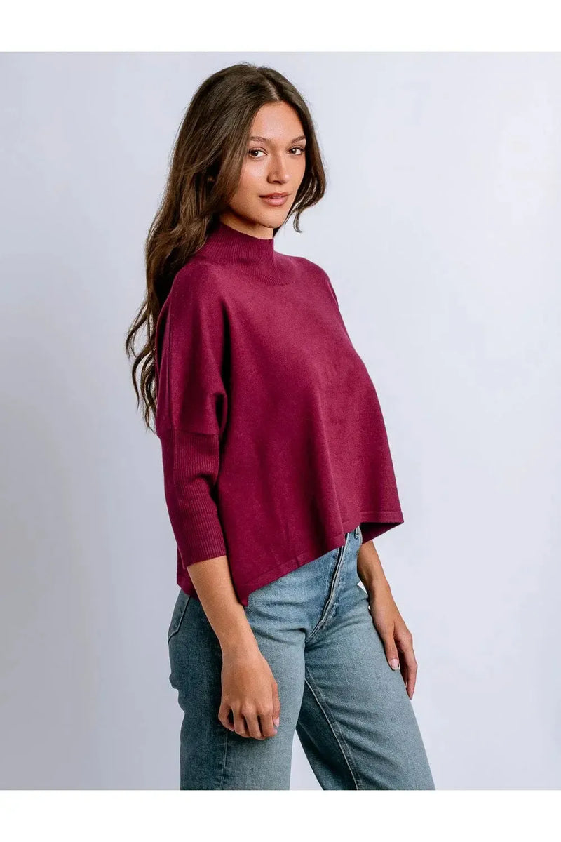Kerisma Aja "Ortho" Lightweight Sweater- Bordeaux-Hand In Pocket