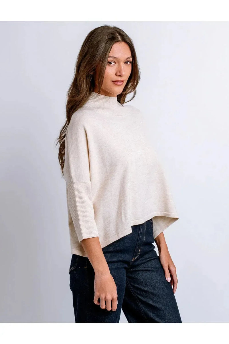 Kerisma Aja "Ortho" Lightweight Sweater- Ecru-Hand In Pocket