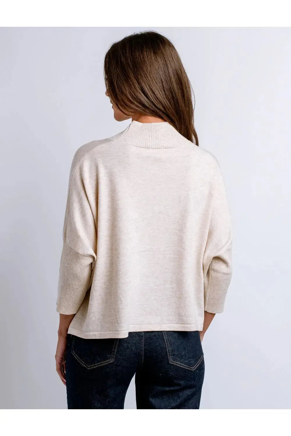 Kerisma Aja "Ortho" Lightweight Sweater- Ecru-Hand In Pocket