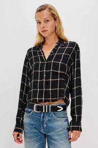 Rails Malin Flannel- Onyx Sand Birch-Hand In Pocket
