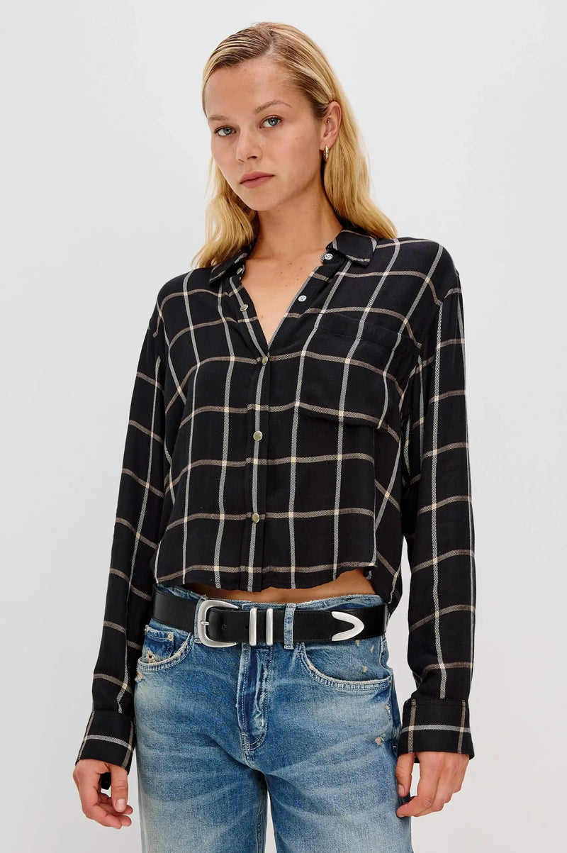 Rails Malin Flannel- Onyx Sand Birch-Hand In Pocket